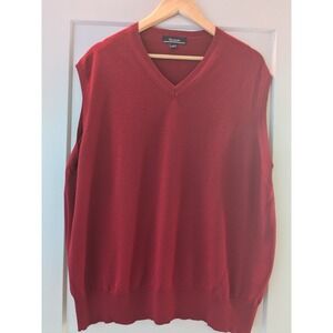 Faconnable Men's  100% Merino Wool Sweater Vest Red‎ Size XXL